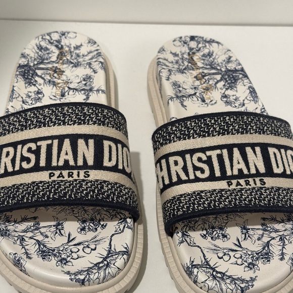 Christian Dior Dway Flower Cott Printed Slides women sandals - Picture 1 of 6
